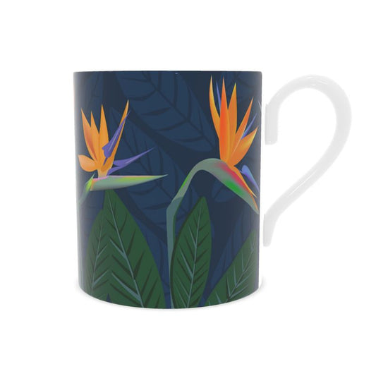 Bird of Paradise Flower Fine Bone China Mug