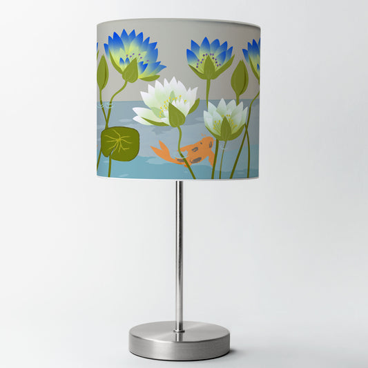 Waterlilies and Koi Natural Lampshade