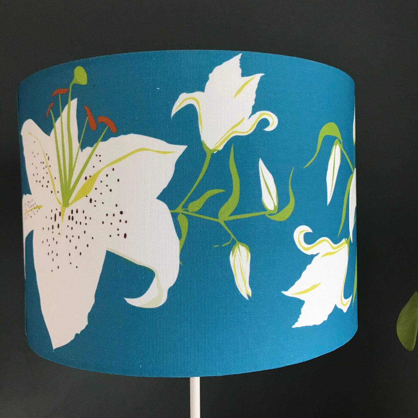 Teal lampshade, Lily lamp shade, turquoise shade for lamp by Alison Bick