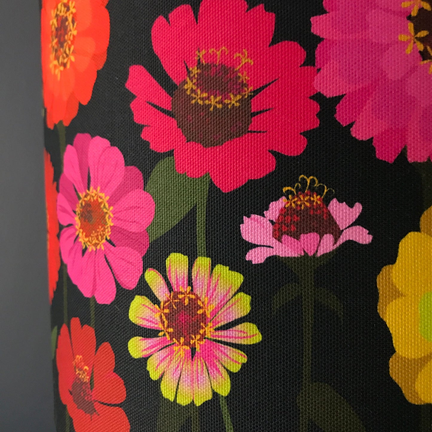 Zinnia Lampshade with bold colours and cheerful flowers