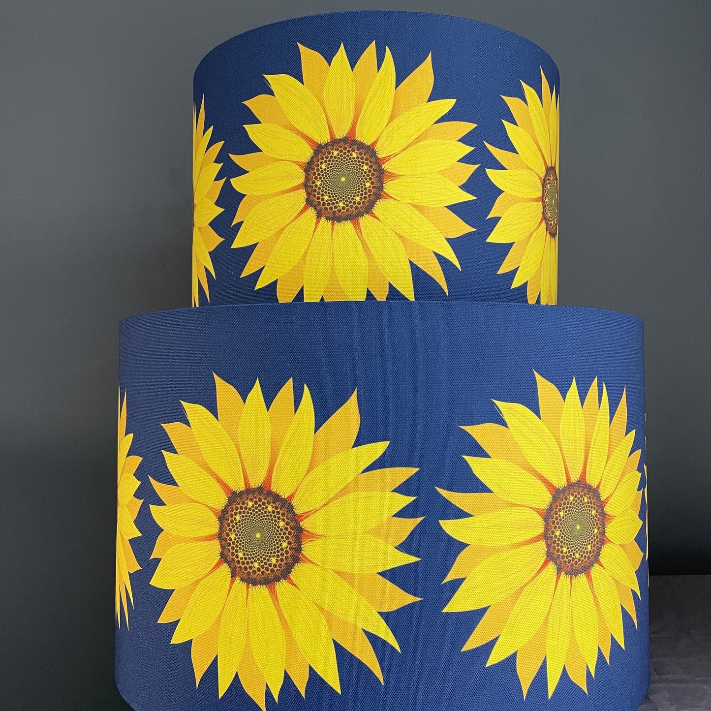 Sunflower dark blue lampshade