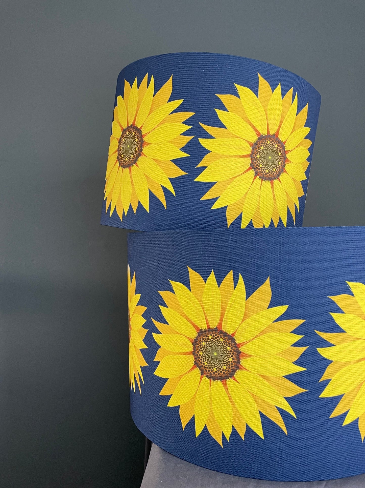 Sunflower dark blue lampshade