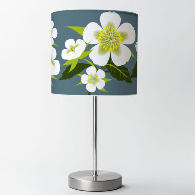 Hellebore Flower Designer Lamp Shade Dark Grey
