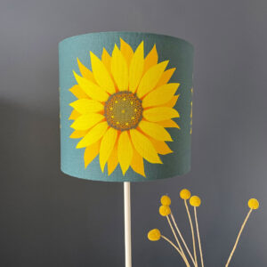 Sunflower on Teal lampshade
