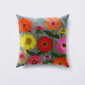 Zinnias Grey Cushion Cover only