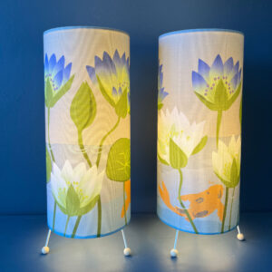 Waterlily and Koi Carp Table Lamp with feet