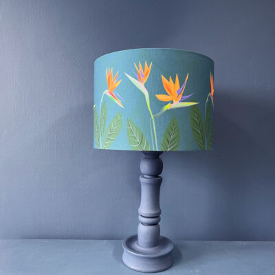 SALE Bird of Paradise Flower Teal lampshade 30cm
